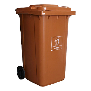 Coletora Plástica 240l. c/rodas (mod. europeu) Marrom– Nobre