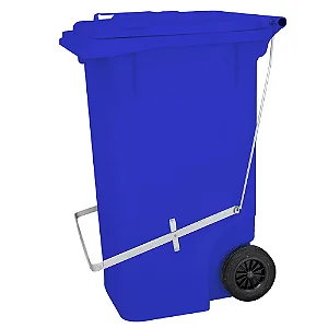 Carro Coletor 240 Litros Azul Com Pedal