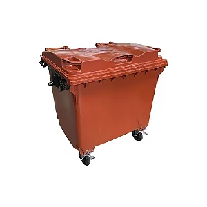 Container de Lixo ou Lixeira Marrom em Plástico 1000L