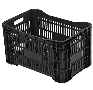 Caixa Plástica Agrícola Vazada - 20 KG 50 litros PRETA