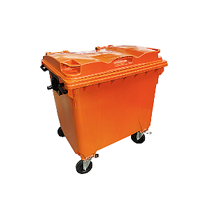 Container de Lixo ou Lixeira Dutra Plásticos em Plástico 1000L Laranja