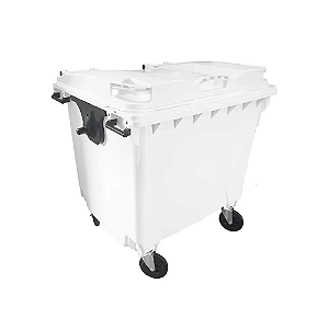 Container de Lixo ou Lixeira Branco em Plástico 1000L