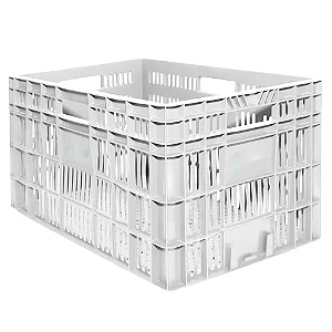 Caixa Plástica Agrícola Vazada - 30kg 60 Litros BRANCA