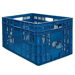 Caixa Plástica Agrícola Vazada - 30kg 60 Litros AZUL