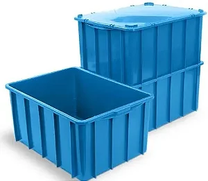Caixa Plástica Organizadora 36 Litros com Tampa Azul