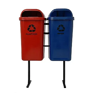 Conjunto Coleta Seletiva Dutra Plásticos 50 Litros 2 Lixeiras