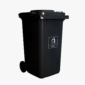 Coletora Plástica Com Rodas - 240 Litros (mod. europeu) Preta– Nobre