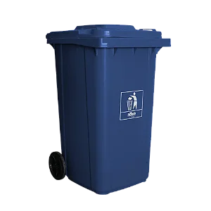 Coletora Plástica Com Rodas - 240 Litros - Azul - Mod. Europeu - Nobre