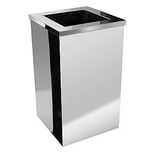 Lixeira Quadrada Com Aro Em Aço Inox 100 Litros Binnox