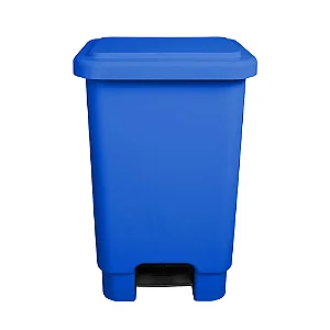 Lixeira Plástica Retangular 25 litros Azul Com Pedal