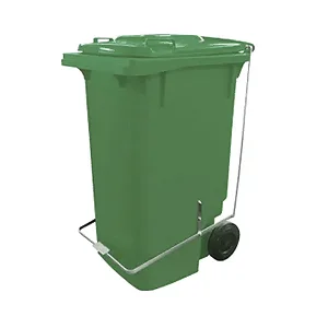 Carro Coletor 240 Litros Verde Com Pedal