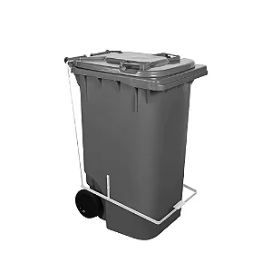 Carro Coletor 240 Litros Cinza Com Pedal