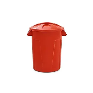 Cesto de Lixo 60 Litros Com Tampa Laranja