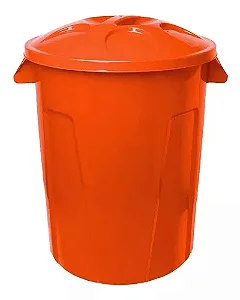 Cesto de Lixo 100 Litros Com Tampa Laranja