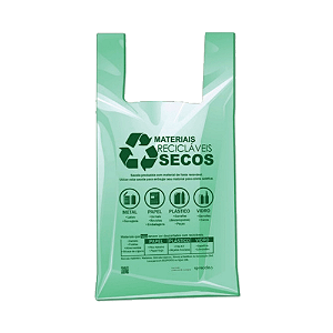 Sacola Plástica Biodegradável Verde 38x48