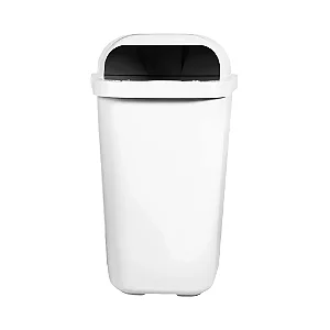 Lixeira Individual Coleta Seletiva Com Suporte Plástico Branca 50L