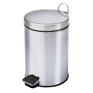 Lixeira em Aço Inox Com Pedal 12 Litros