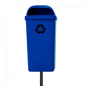 Lixeira Papeleira  Dutra Plásticos Com Poste 50 Litros Azul