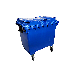 Container de Lixo ou Lixeira Azul em Plástico 1000L Injetado