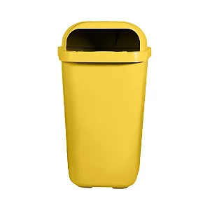 Lixeira Individual Coleta Seletiva Com Suporte Amarela 50L