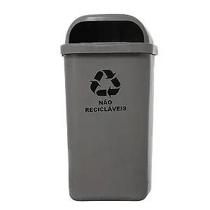 Lixeira Individual Coleta Seletiva Com Suporte Plástico Cinza 50L