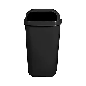Lixeira Individual Coleta Seletiva Com Suporte Plástico Preta 50L