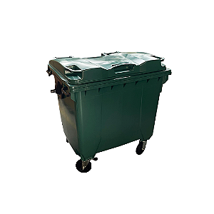 Container de Lixo ou Lixeira Verde em Plástico 1000L