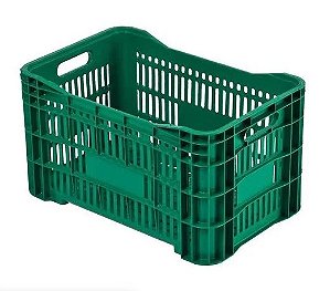Caixa Plástica Agrícola Vazada - 20 KG 50 litros VERDE
