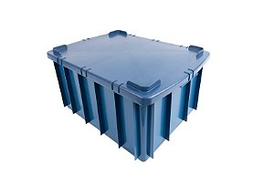 Caixa Organizadora 26 Litros - Com Tampa Azul
