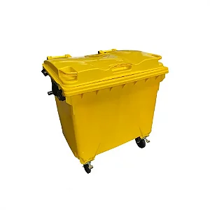 Container de Lixo ou Lixeira Amarelo em Plástico 1000L