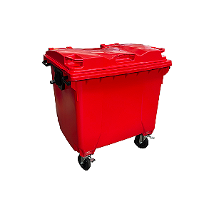 Container de Lixo ou Lixeira em Plástico 1000L Vermelho