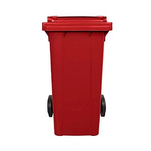 Contêiner de Lixo ou Lixeira Com Rodas 120 Litros Vermelho