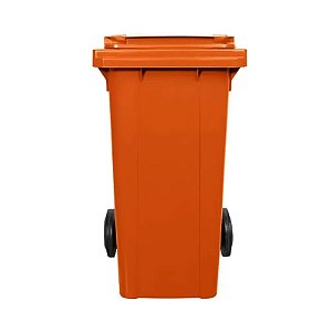 Contêiner de Lixo ou Lixeira Com Rodas 120 Litros Laranja