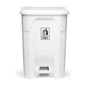 Lixeira Plástica com Pedal 100 Litros Branca– Nobre