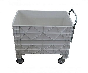 Caixa Plástica 372 Litros Com Puxador Frontal Branca Sem Tampa