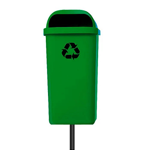 Lixeira Papeleira Dutra Plásticos Com Poste 50 Litros Verde