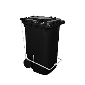 Carro Coletor 240 Litros Preto Com Pedal
