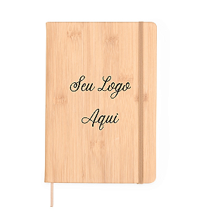 Caderno A5 com Capa em Bambu Sintético Personalizado
