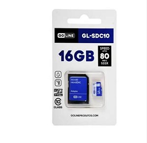 Cartão de Memória MicroSD 16GB Goline com Adaptador