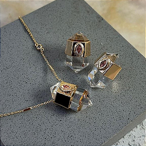 CONJUNTO CRISTAL DOURADO