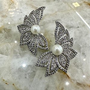 BRINCO MEIA FLOR PÉROLA MZ