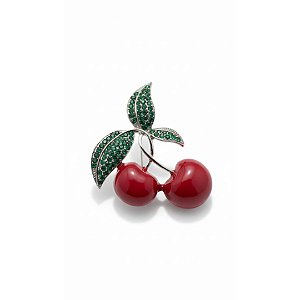 BROCHE CEREJA FOLHAS MZ