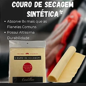 Toalha De Secagem Em Couro Sintético 66cm X 44cm Cadillac