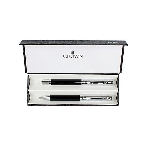 Kit Premium Crown Jazz Esferográfica e Tinteiro Preta YW40057P (3419)