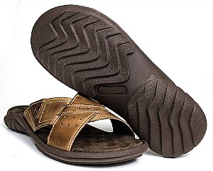 Chinelo Masculino de Couro Tabaco 5200 (DCB5200LTTBC)