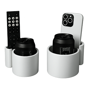 Porta Copos 2 em 1: Sup p/ Copos e Celular/Controle - BRANCO