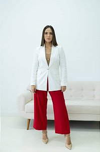 Max Blazer Feminino de Alfaiataria em Linho Off-White