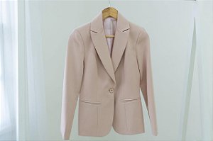 Blazer Longo Feminino Alfaiataria Nude