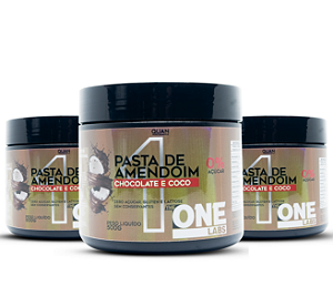 3x Pasta de amendoim chocolate e coco 500g - The One Labs