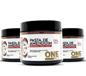 3x Pasta de amendoim Integral com coco 500g - The One laps